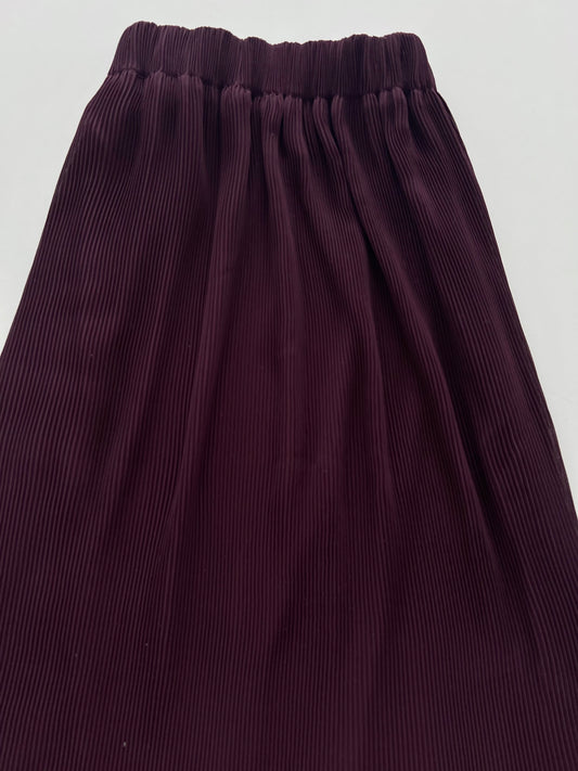 Wine Pleated Skirt-Waist 34 to 38
