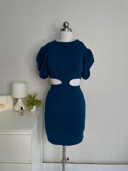 CUTOUT PUFF SLEEVE DRESS - BUST 34 to 36