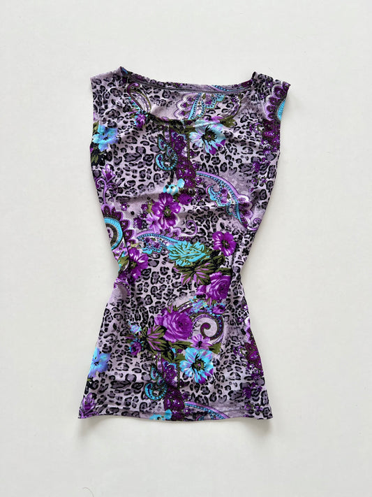 Paisley Sheer Shimmer Top-Bust 34 to 36