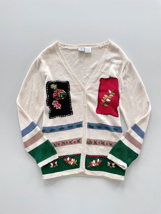 Blair Embroidered Cardigan Sweater-Bust 46