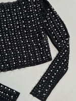 Load image into Gallery viewer, Pearls &amp; Rhinestones Sheer Top-Bust 38 to 40