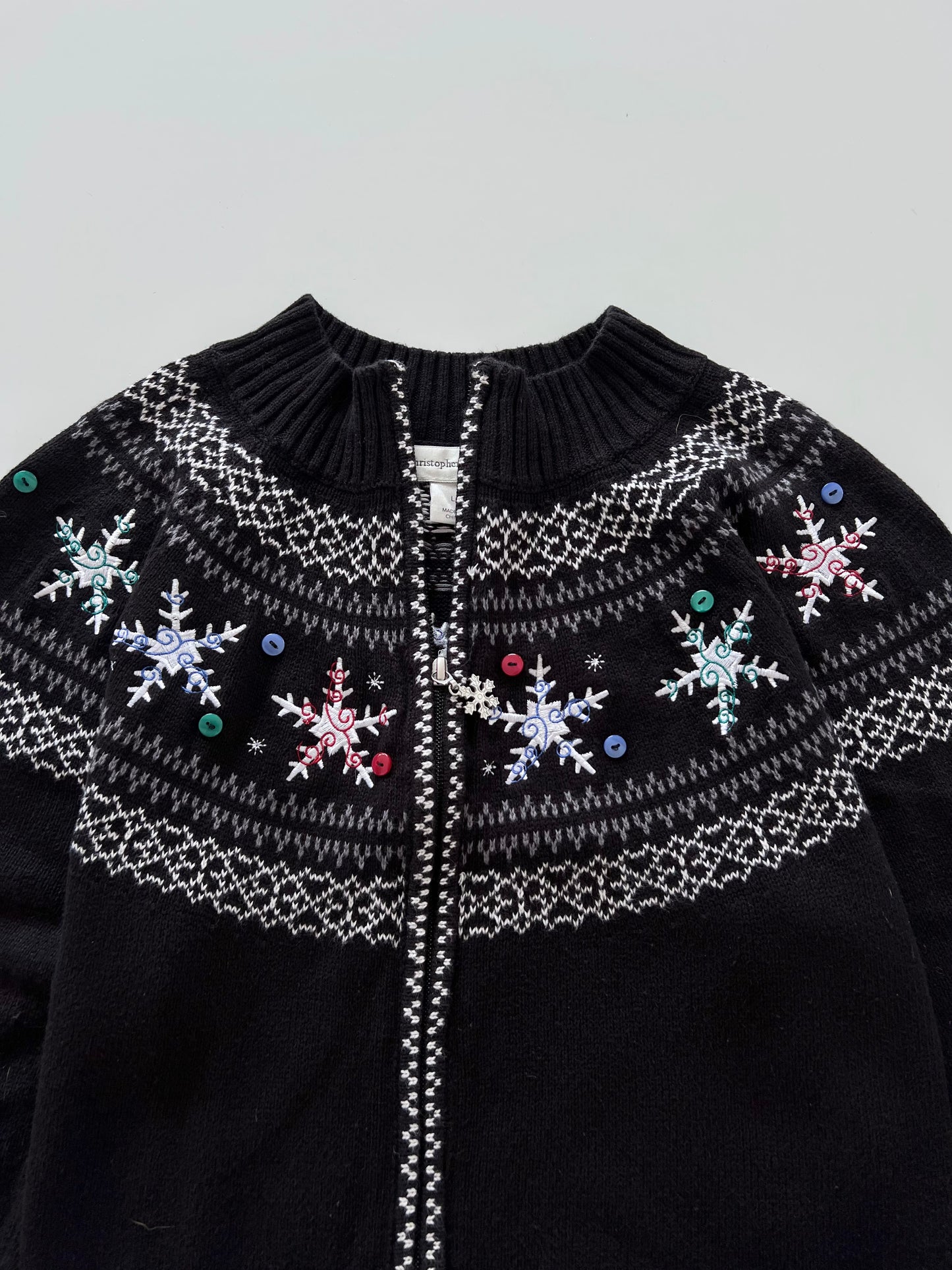 Christopher & Banks Embroidered Zipper-Bust 44