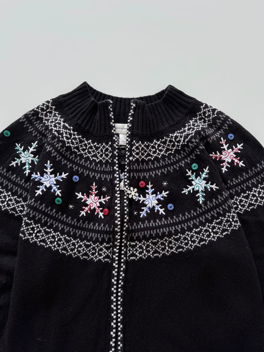 Christopher & Banks Embroidered Zipper-Bust 44