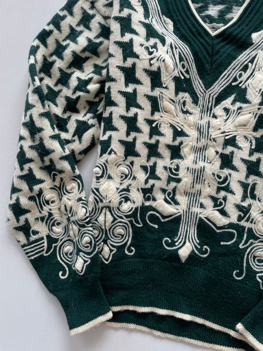 Monsieur Nicole Vintage Embroidered Sweater-Bust 44