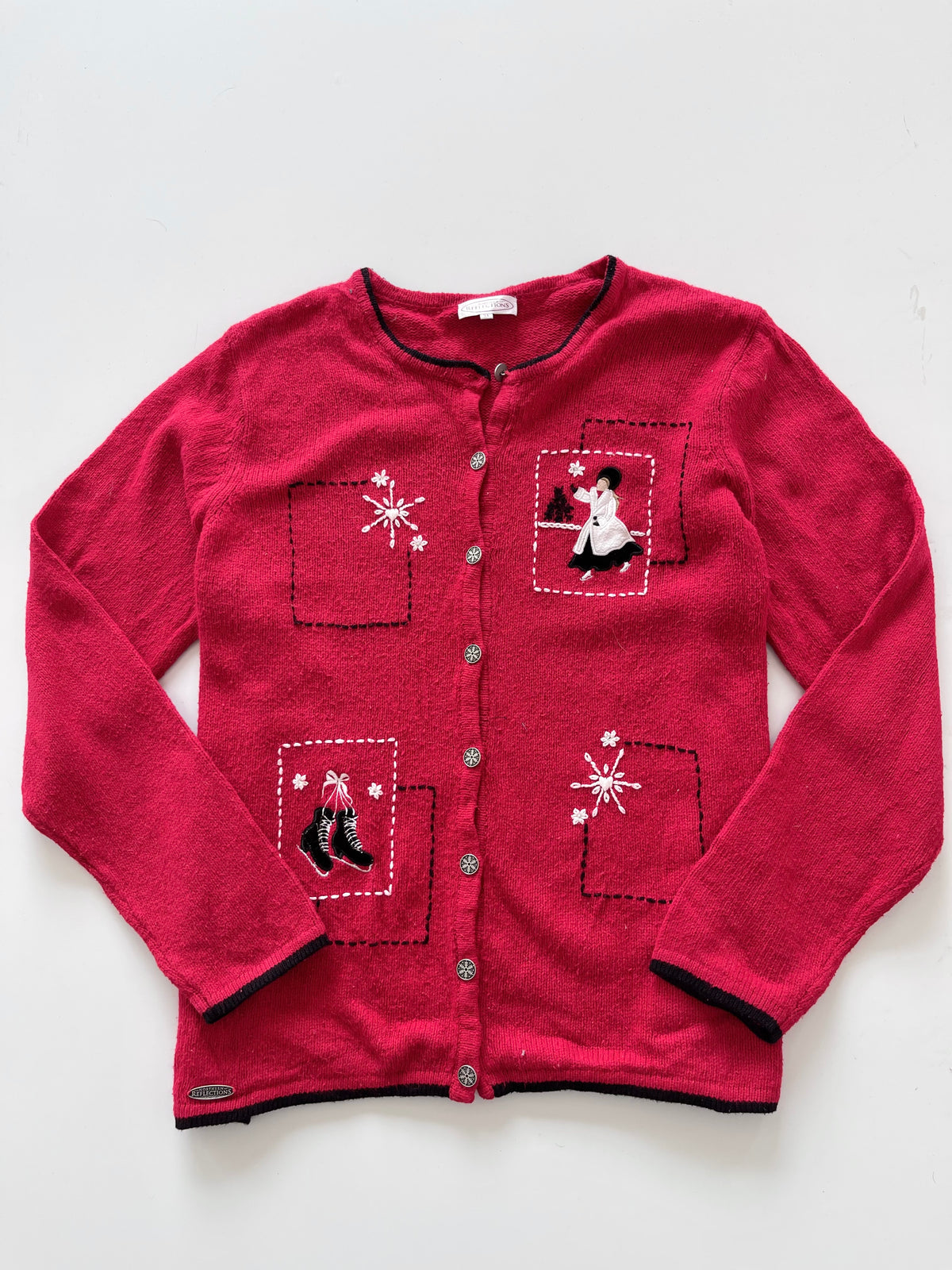 Reflections Christmas Embroidered Sweater-Bust 48
