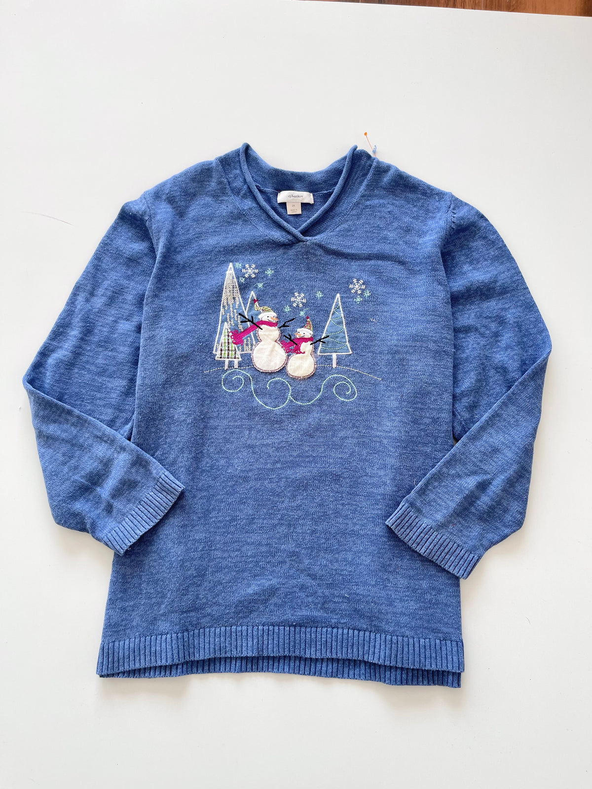 Cj Banks Christmas Embroidered Sweater-Bust 56