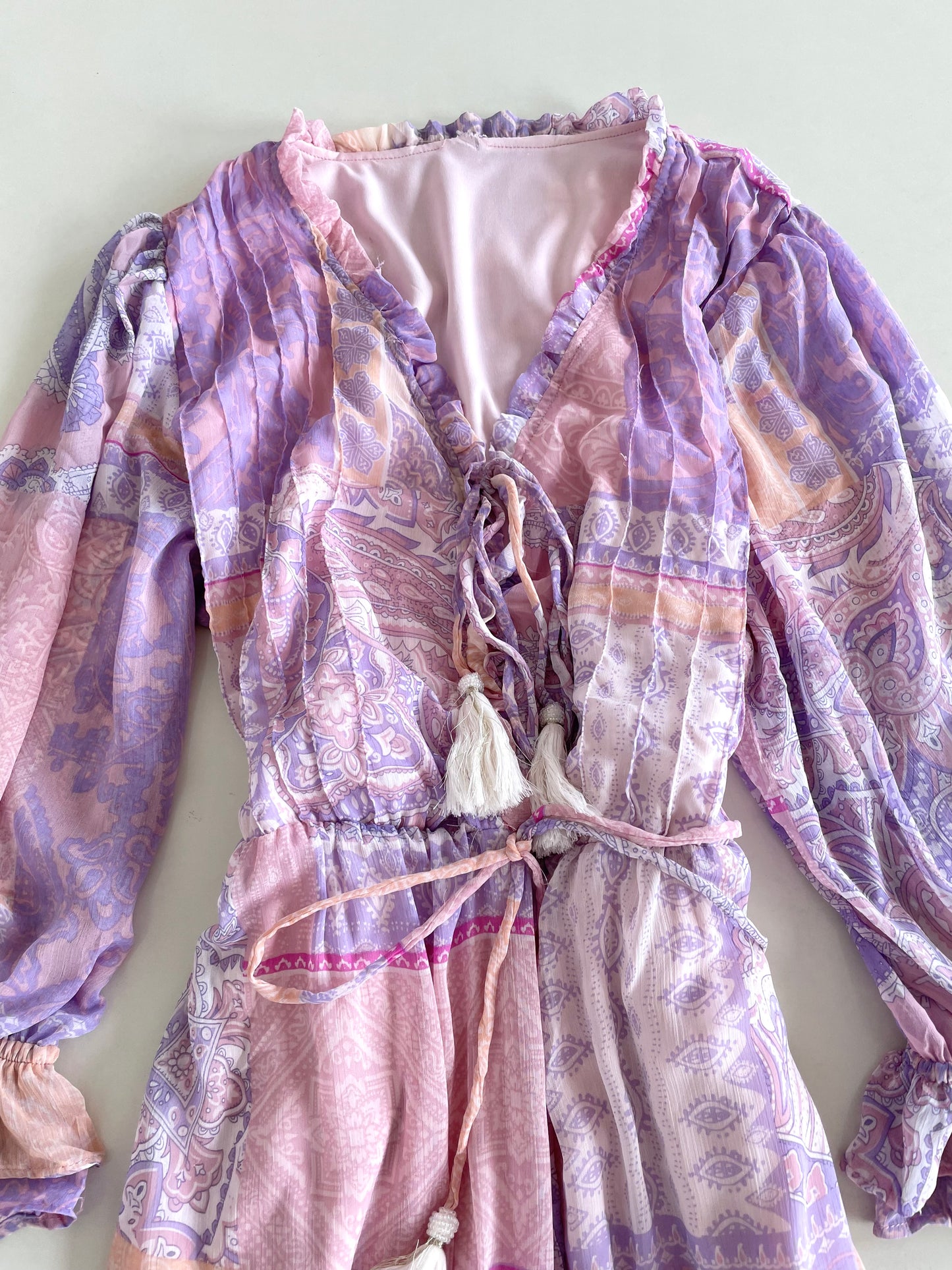Purple & Pink Vintage Dress-Bust 46 to 48