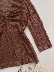 Jacqui E Semi Sheer Top-Bust 32 to 34