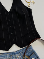 Load image into Gallery viewer, Halter Pinstripe Waistcoat-Bust 38
