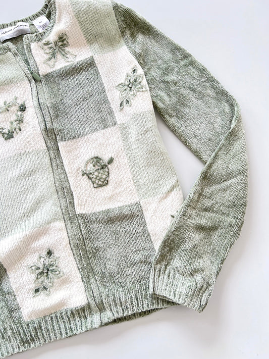 Alfred Dunner Embroidered Zipper-Bust 40