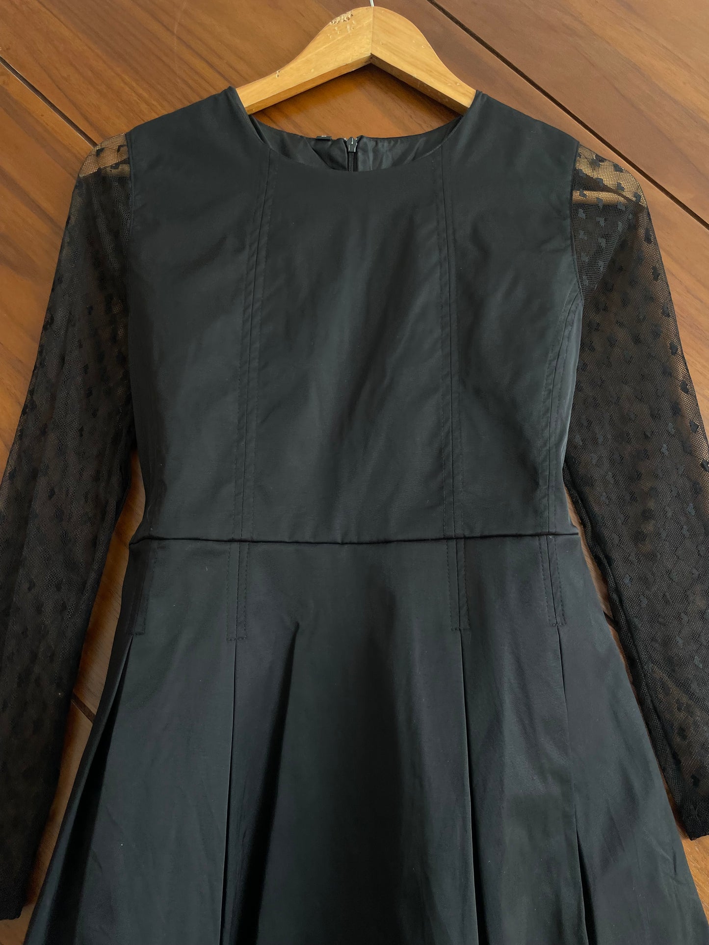 Black Lace Sleeve Dress-Bust 34