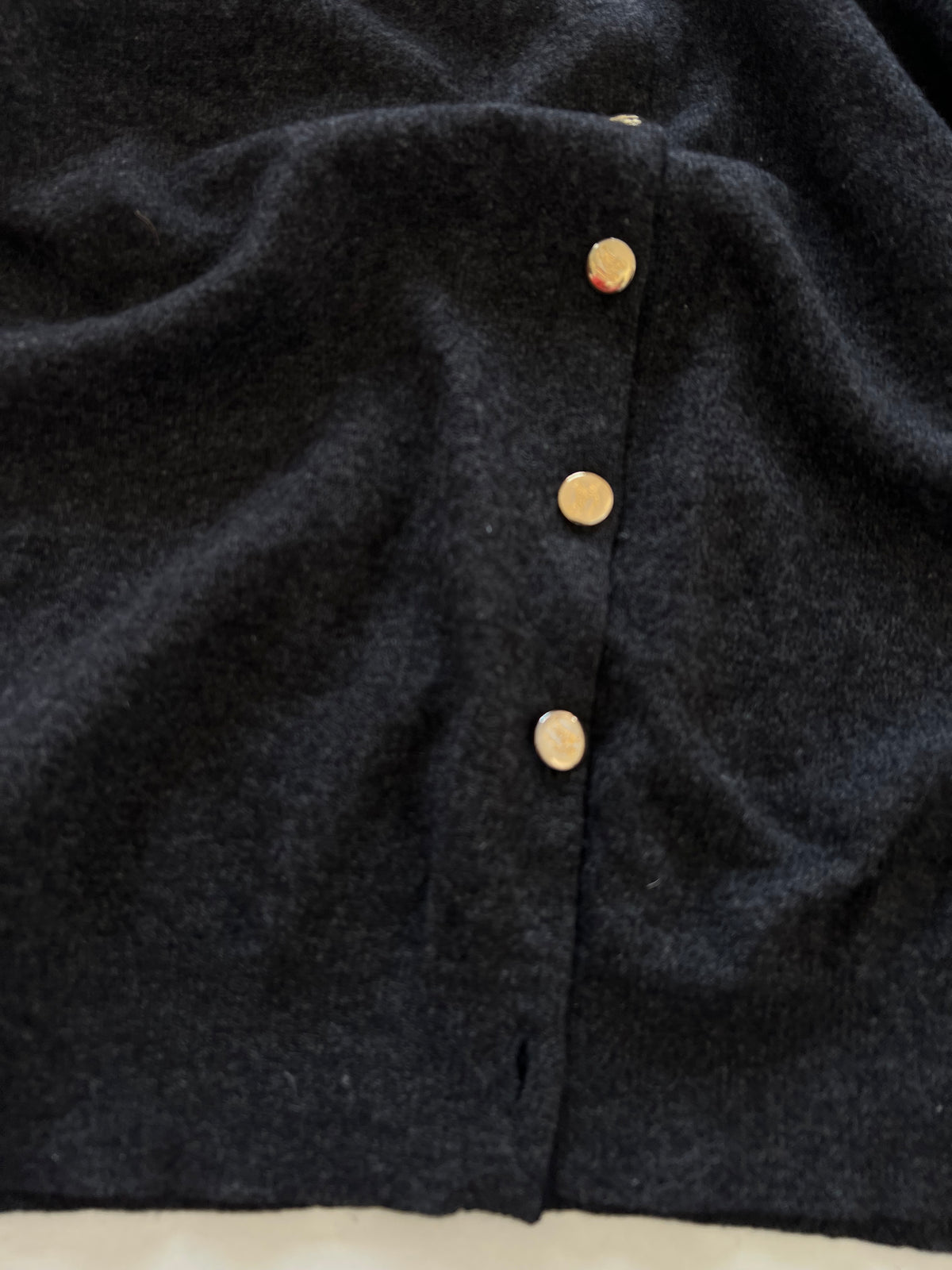 Burberry’s 100%Geelong Lambs Wool Vintage Cardigan With Engraved Buttons-Bust 36