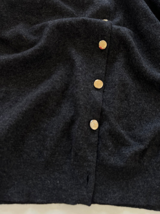 Burberry’s 100%Geelong Lambs Wool Vintage Cardigan With Engraved Buttons-Bust 36