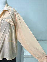 Embroidered Pure Silk Shirt-Bust 44