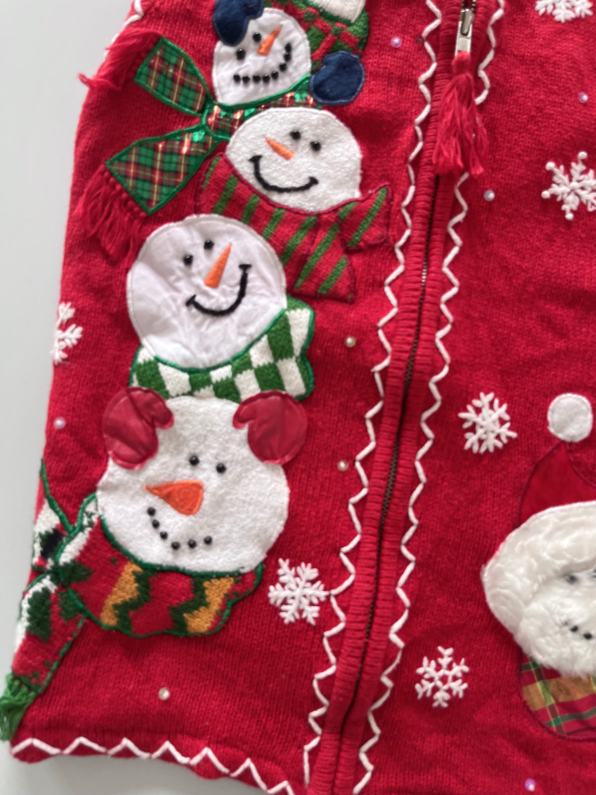 Studio Joy Embroidered Christmas Vest Sweater-Bust 36