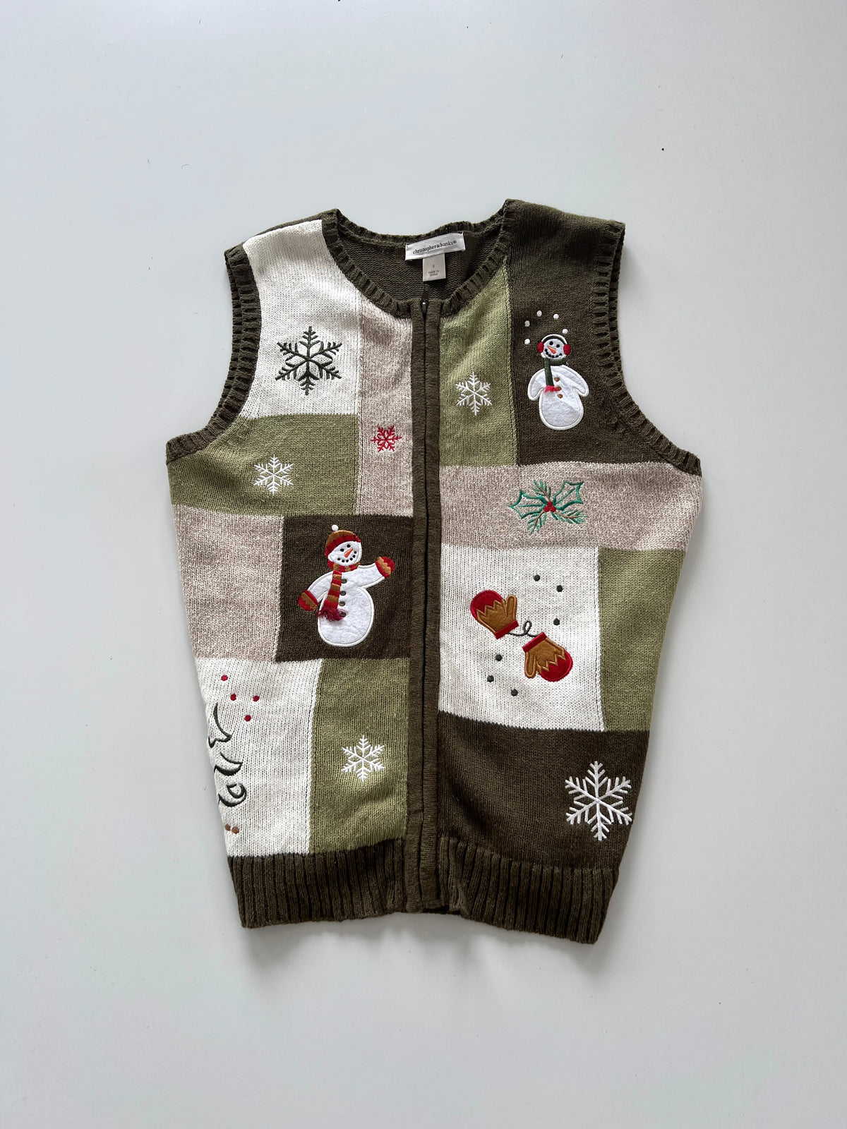 Christopher&Banks Embroidered Christmas Sweater Vest-Bust 40