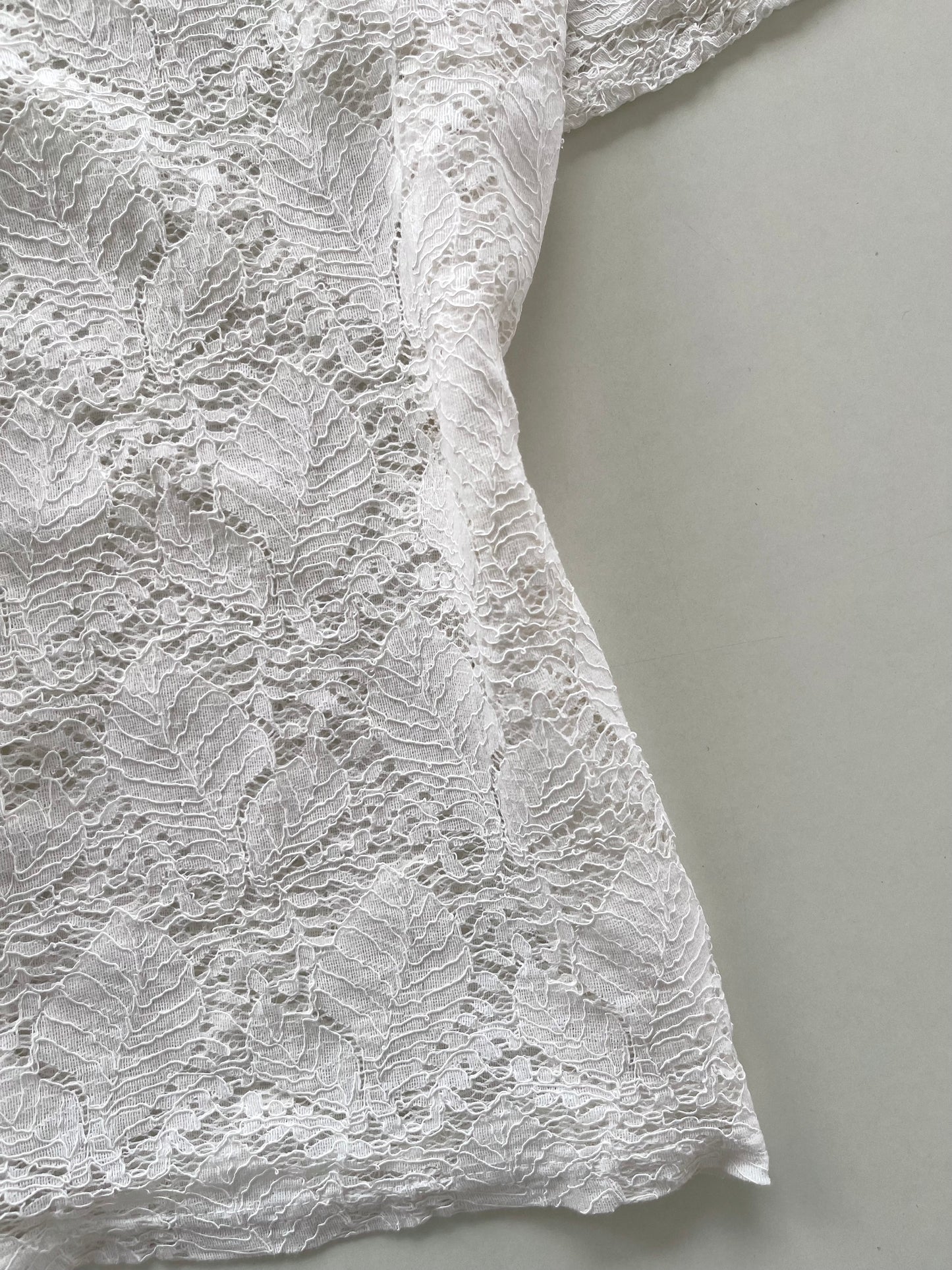 V-Neck Sheer Lace Top-Bust38
