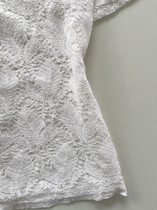 V-Neck Sheer Lace Top-Bust38