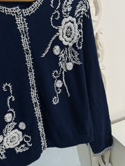 Embroidered Sweater-Bust 40