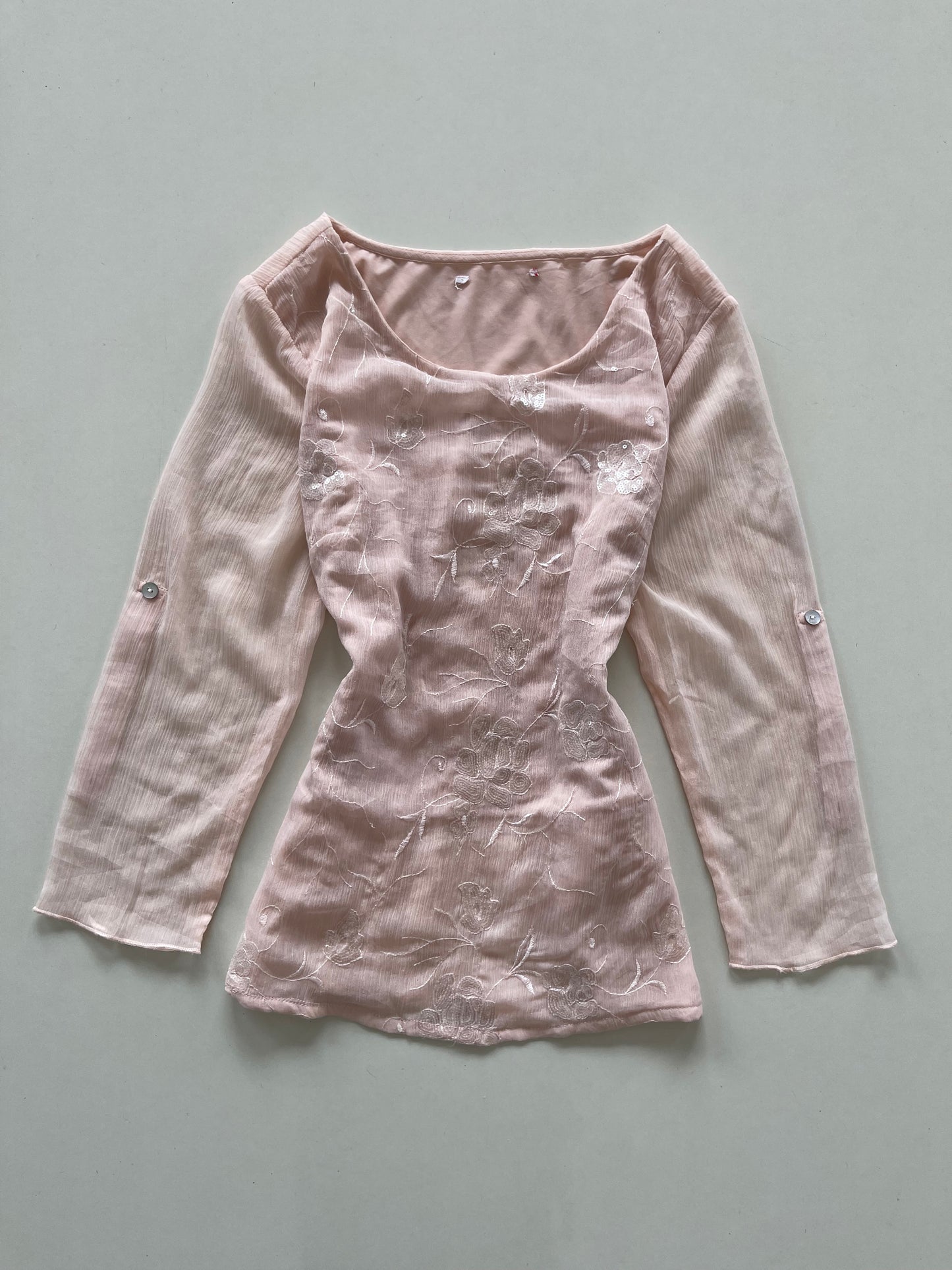 Powder Pink Embroidered Top-Bust 38