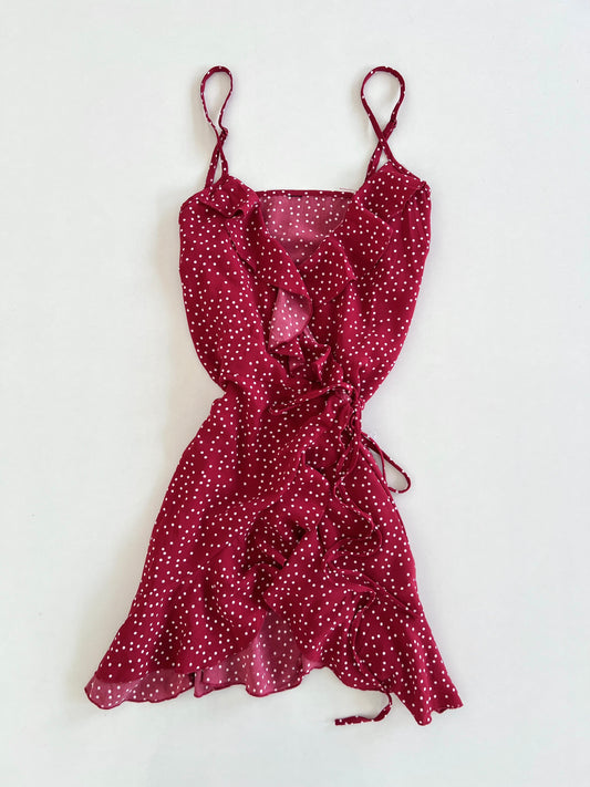 Polka Dot Wraparound Dress-Bust 36
