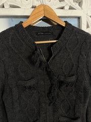 Chunky Cable Knit Zipper-Bust 34