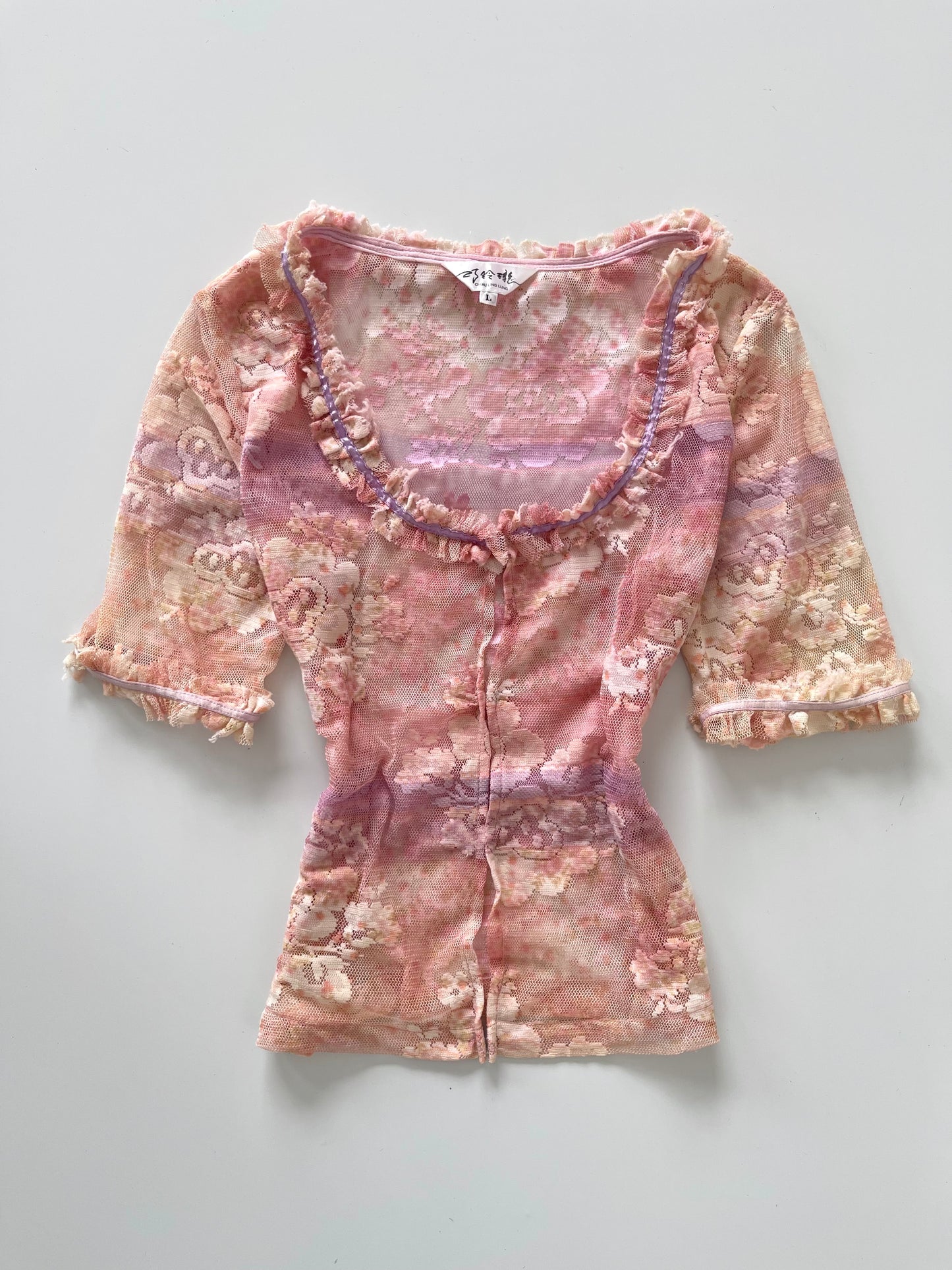 Vintage Lace Sheer Top-Bust 36 to 38