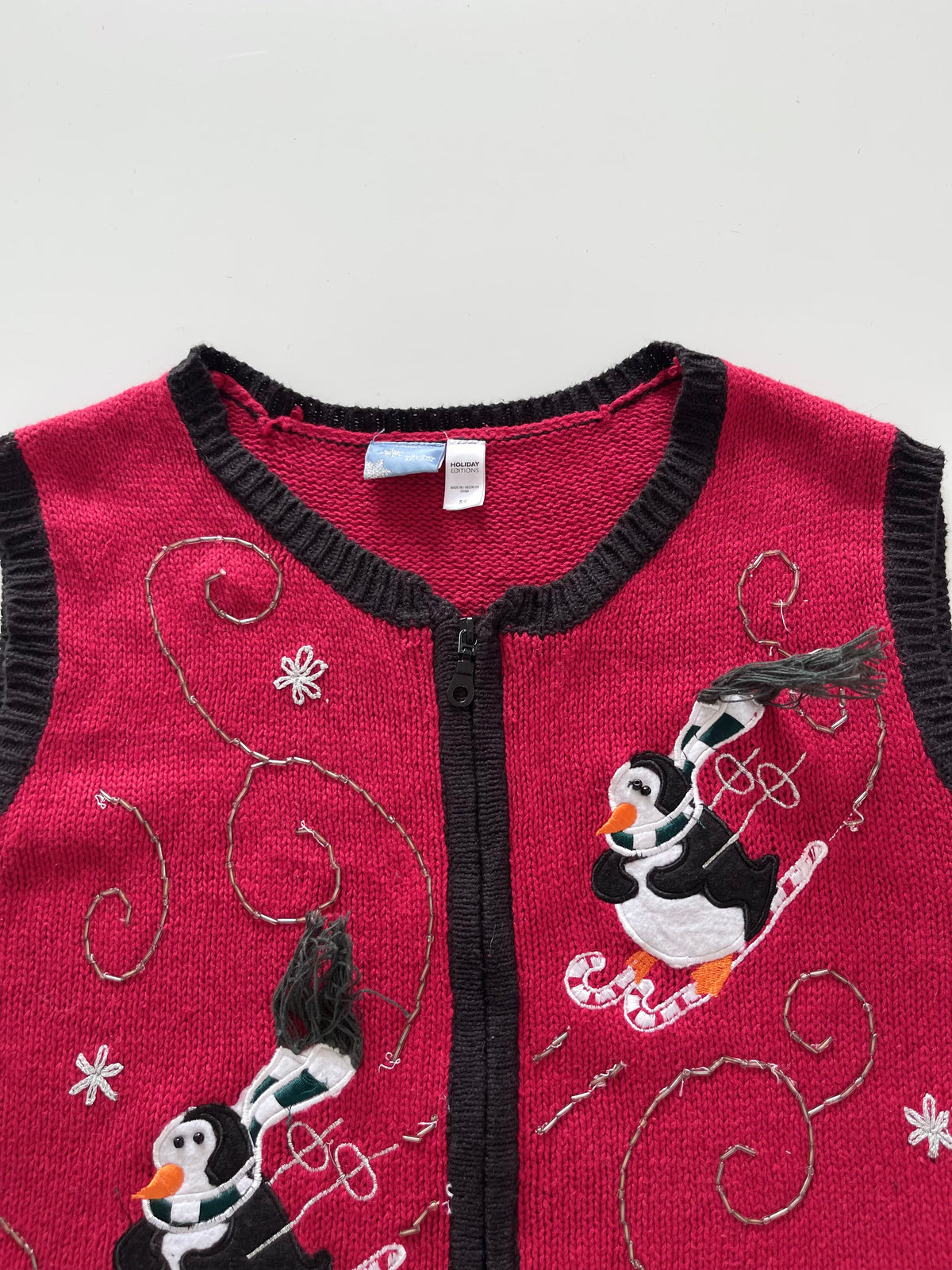 Holiday Editions Embroidered Christmas Vest Sweater-Bust 40