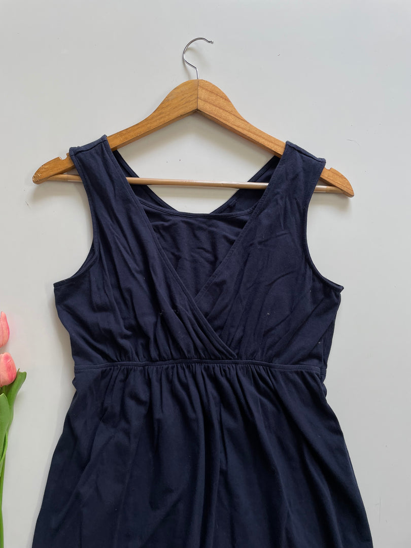 DEEP BLUE SURPLICE NECK DRESS - BUST 34 TO 36