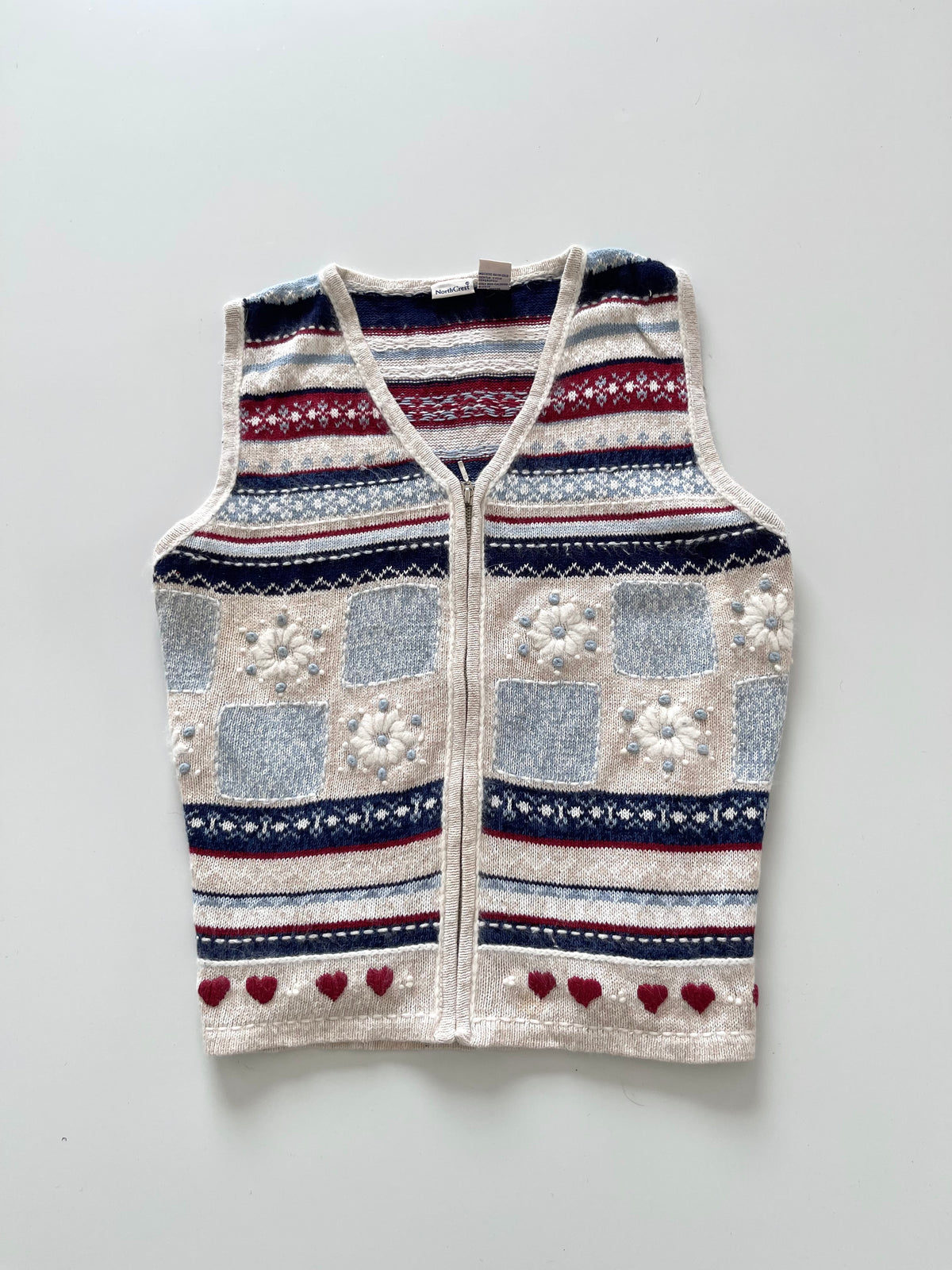 North Crest Embroidered Christmas Vest Sweater-Bust 44