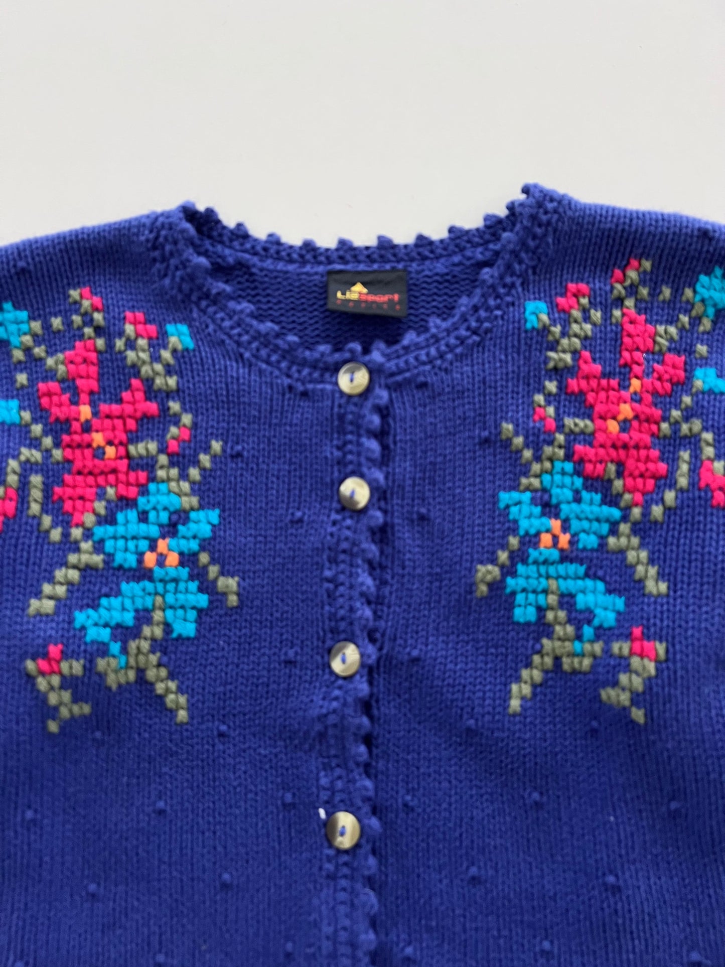 LizSport Embroidered Sweater-Bust 40