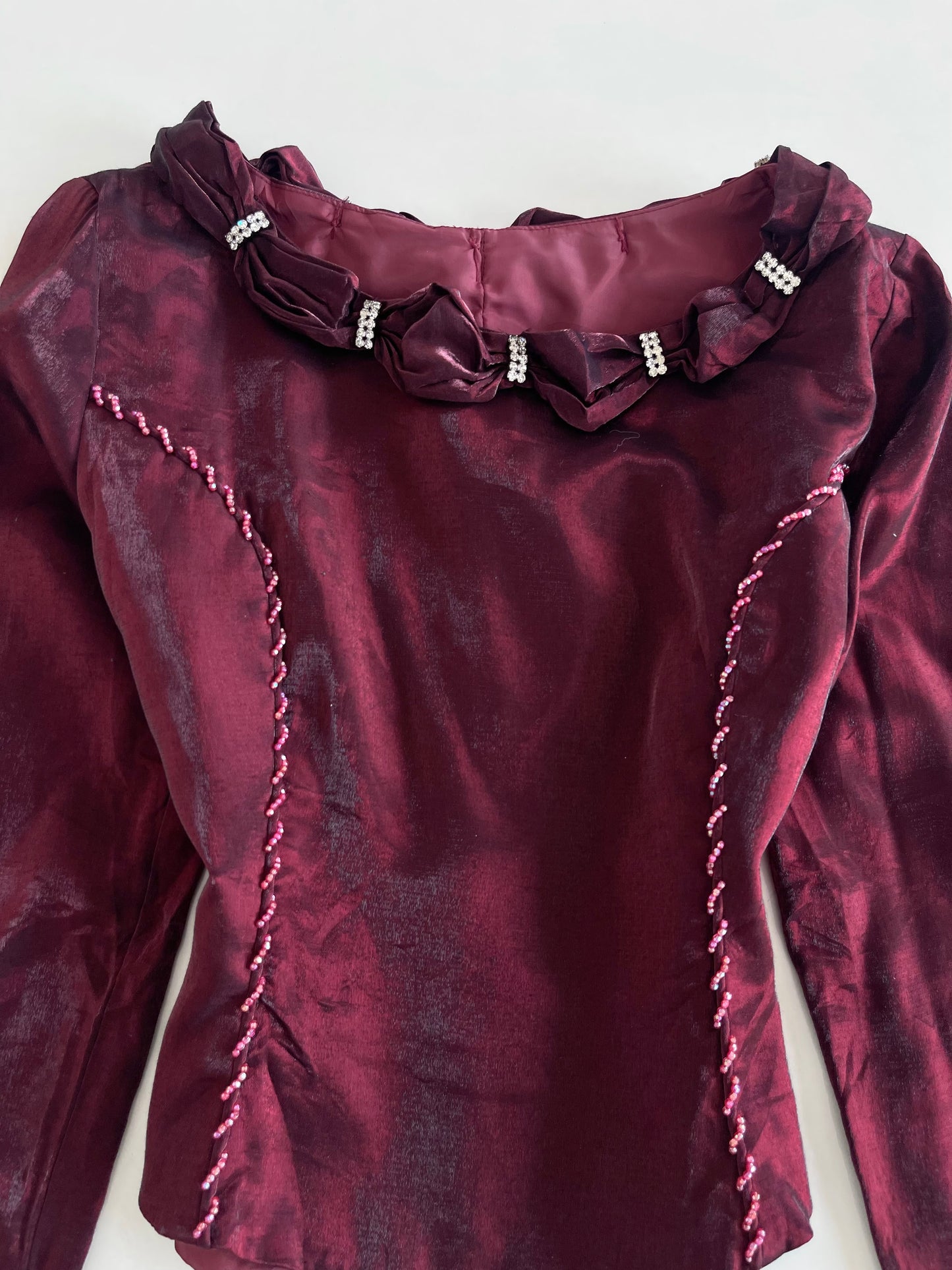 Nurdan Embroidered Organza Top-Bust 36