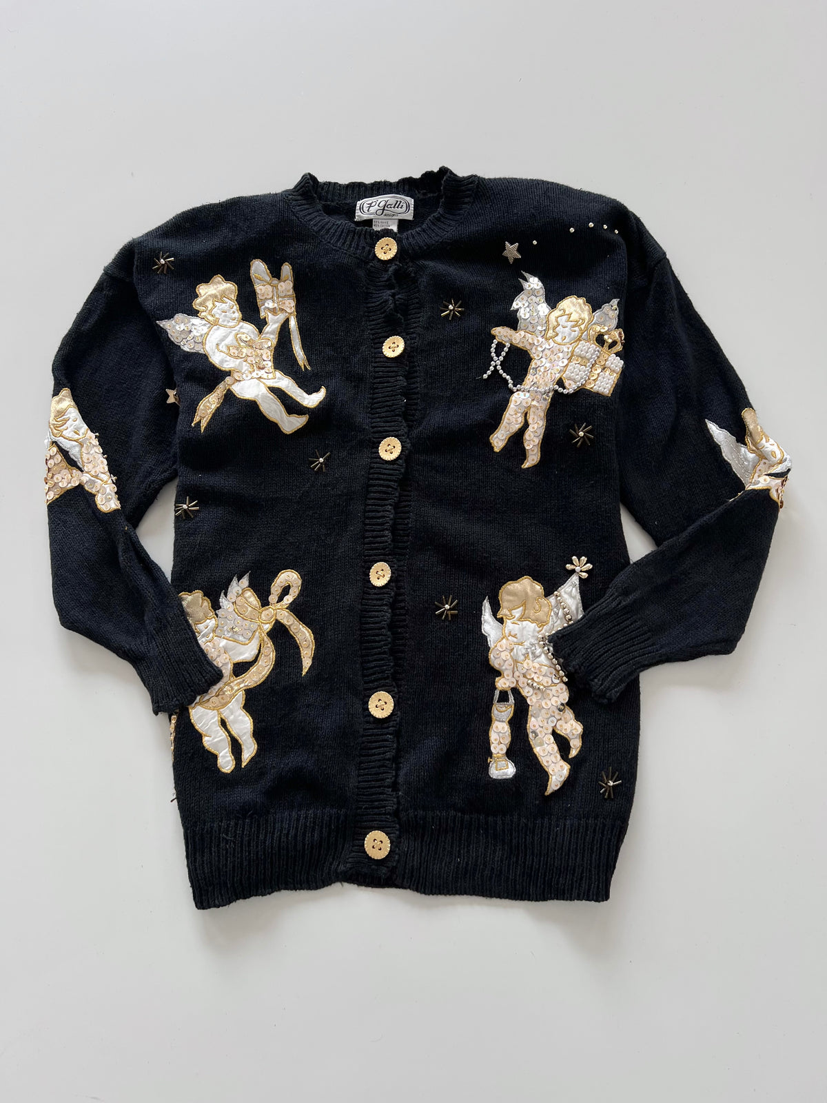 P’Galli Cupids Embroidered Cardigan Sweater-Bust 44