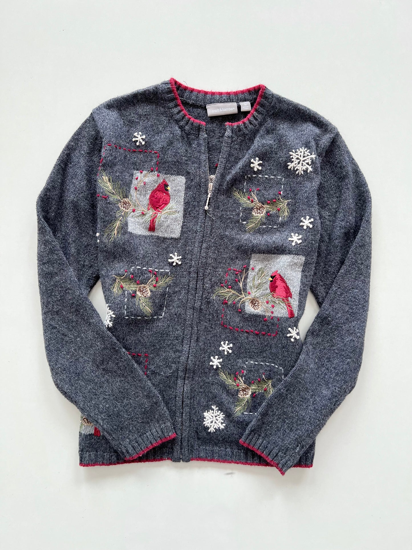 Croft & Barrow Vintage Embroidered Zipper-Bust 42