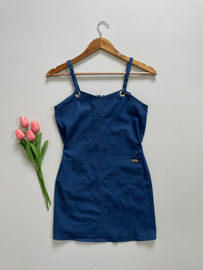 RENOMA DEEP BLUE DENIM DRESS - BUST 30