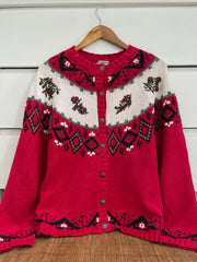 Northern Reflections Hand Embroidered Vintage Sweater-Bust 40