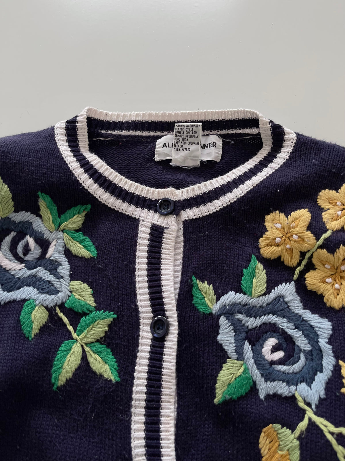 Alfred Dunner Embroidered Cardigan Sweater-Bust 40