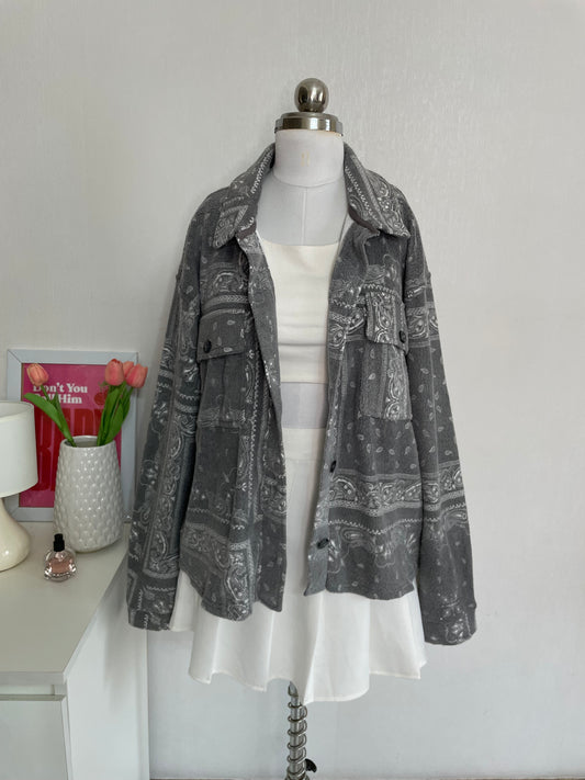 THREAD & SUPPLY GREY SHACKET - BUST 44