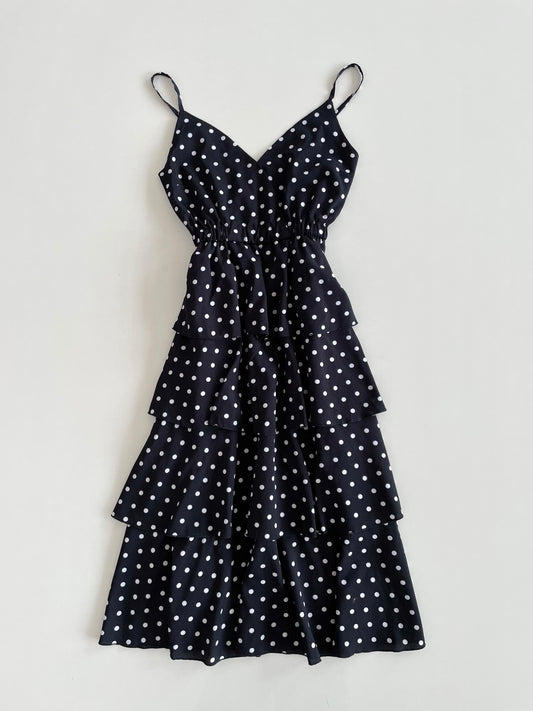 Polka Dot Ruffle Dress-Bust 32 to 34