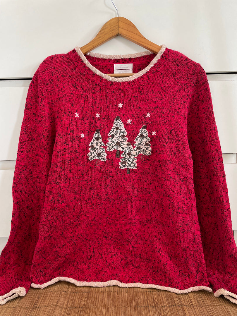 Christopher & Banks Embroidered Christmas Sweater-Bust 38
