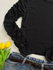 Ruched Sleeve Top-Bust 34 to 36