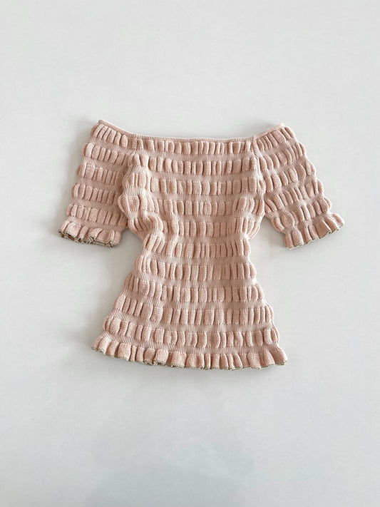 Beige Waffle Top-Bust 30 to 34