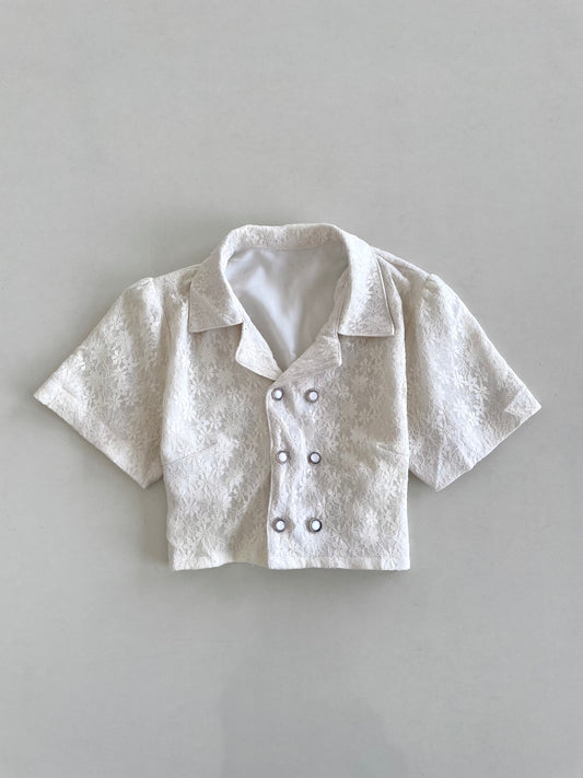 Lace White Korean Vintage Top-Bust 36