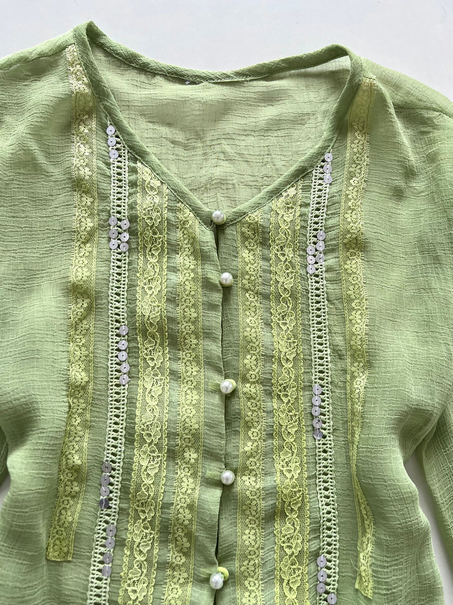 Vintage Lace Sheer Top-Bust  38