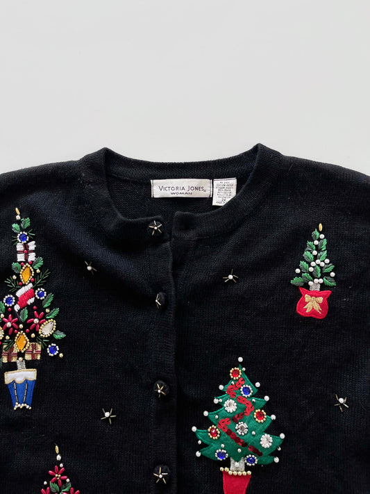 Victoria Jones Christmas Embroidered Sweater-Bust 56