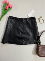 Load image into Gallery viewer, Charcoal Faux Leather Skirt - Waist 32
