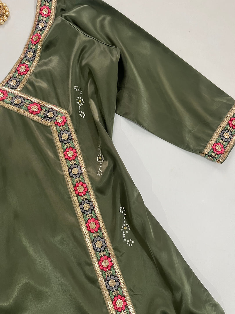 Lacework Satin Kurta-Bust 38