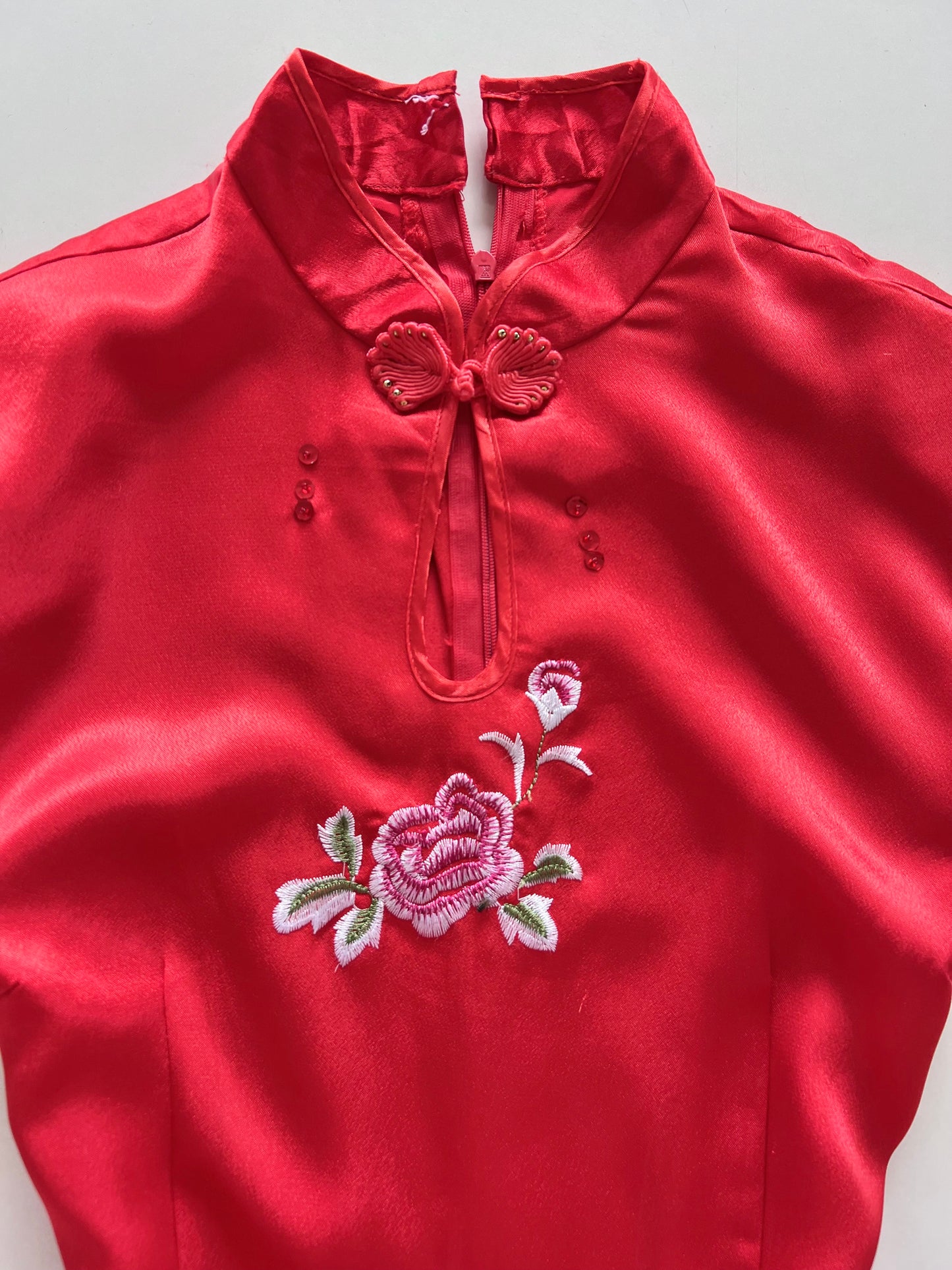 Satin Embroidered Cheongsam-Bust 30