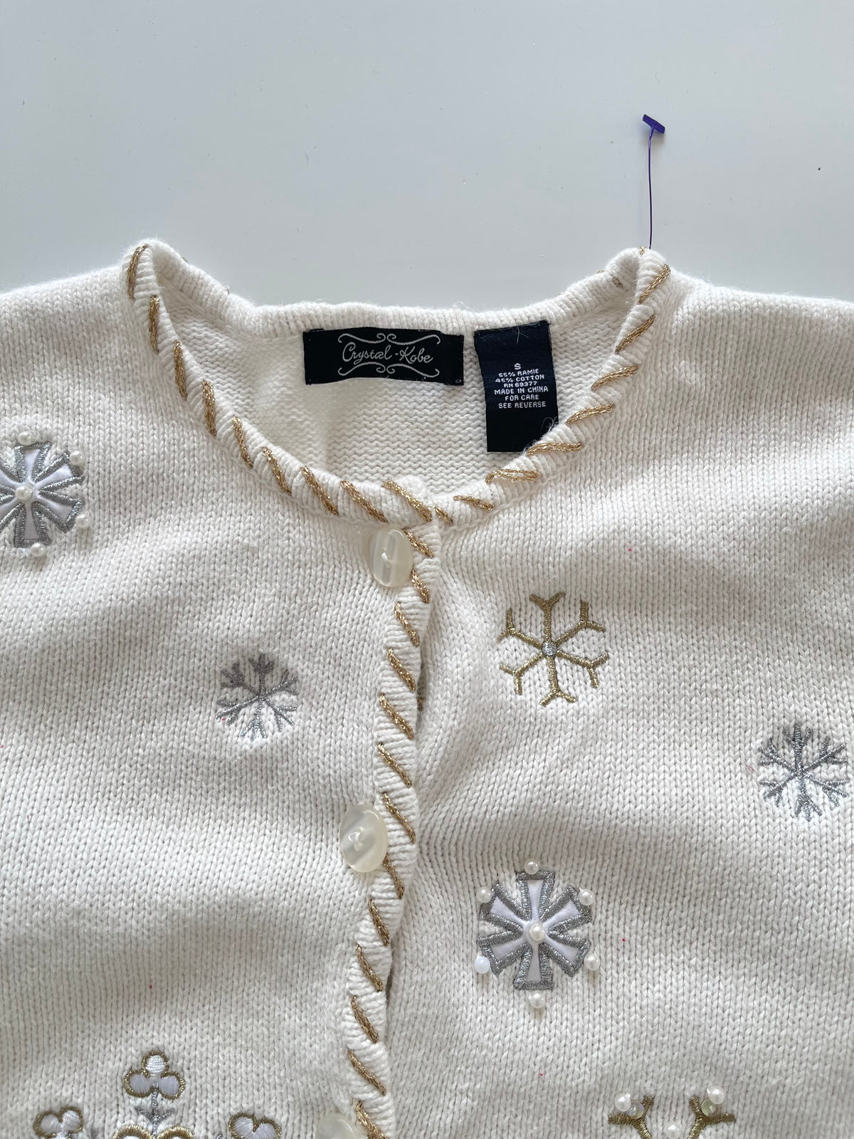 Crystal Kobe Hand Embroidered Cardigan Sweater-Bust 38