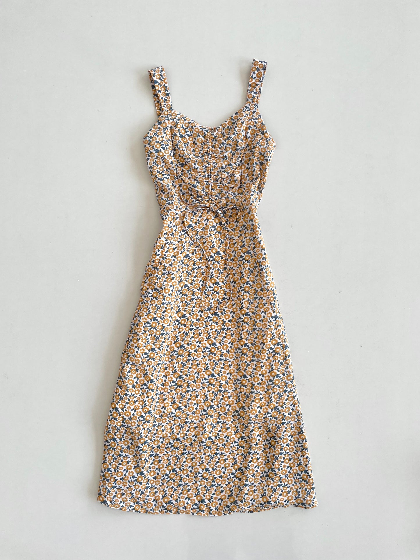 Mustard Floral Dress-Bust 32